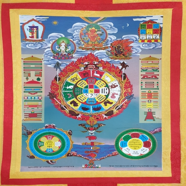 Tranh Thangka Cửu Cung Văn Thù_120x80cm